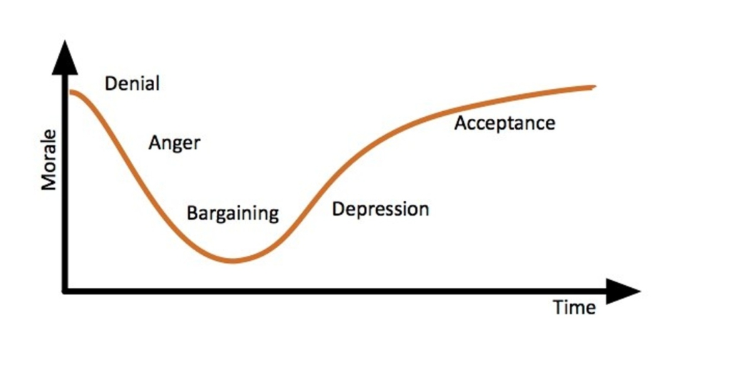 Die Kübler-Ross-Kurve erklärt emotionale Reaktionen auf Trauer. Aber ist dieses Modell auch für Strategien geeignet?