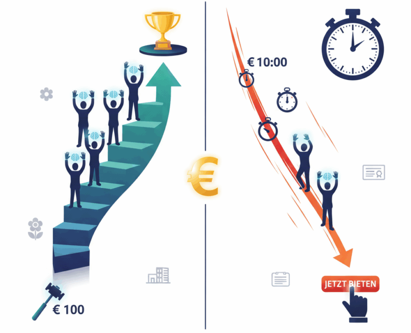 komor-englische-hollaendische-auktion komor -Fallender Preis, steigender Gewinn. | Englische vs. Holländische Auktion: Welche Strategie führt zur zur Preismaximierung